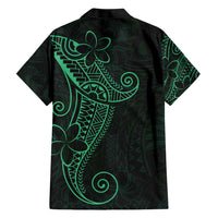 Black Green Polynesian Tribal Family Matching Short Sleeve Bodycon Dress and Hawaiian Shirt LT9 - Polynesian Pride