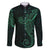 Black Green Polynesian Tribal Family Matching Short Sleeve Bodycon Dress and Hawaiian Shirt - Polynesian Pride