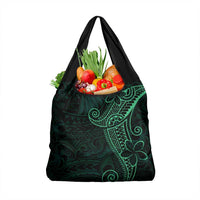 Black Green Polynesian Tribal Grocery Bag - Polynesian Pride