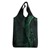 Black Green Polynesian Tribal Grocery Bag - Polynesian Pride