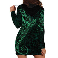 Black Green Polynesian Tribal Hoodie Dress - Polynesian Pride