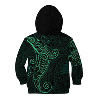 Black Green Polynesian Tribal Kid Hoodie - Polynesian Pride