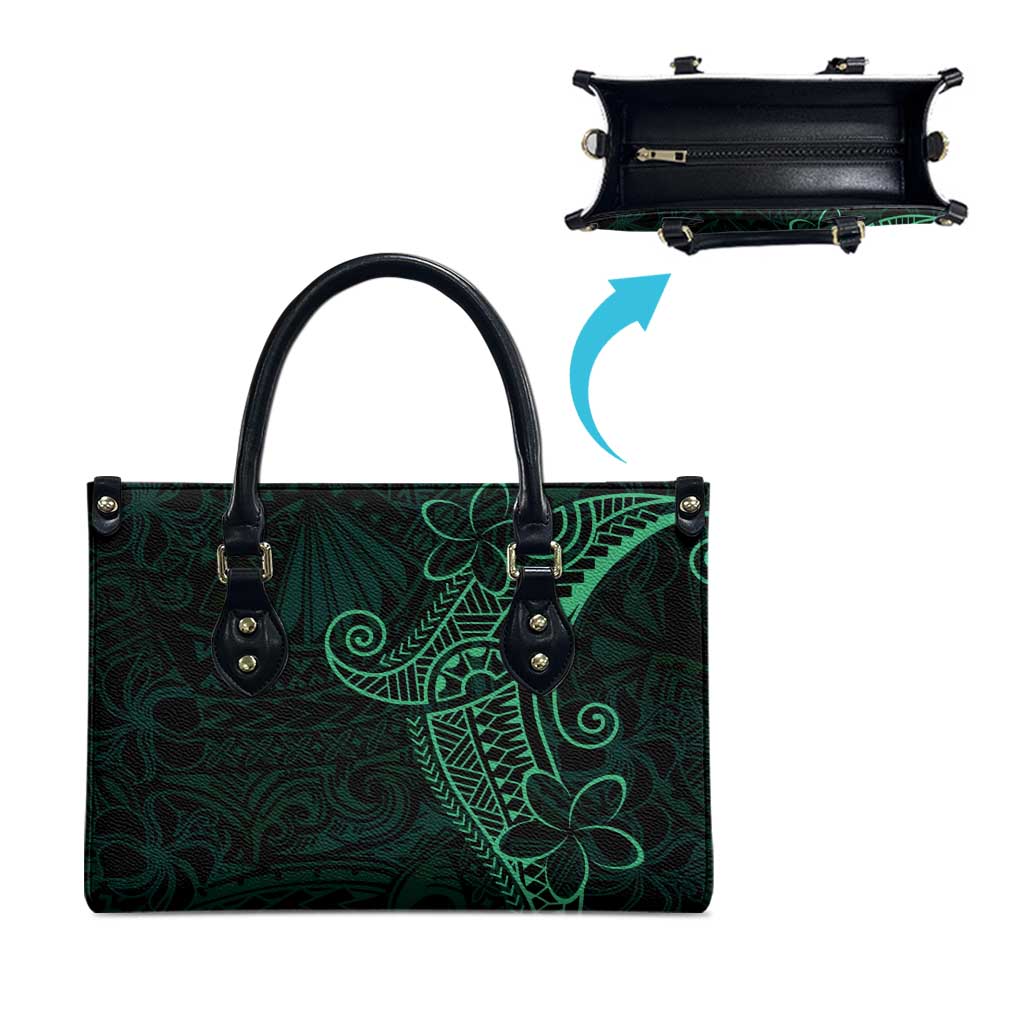 Black Green Polynesian Tribal Leather Bag - Polynesian Pride
