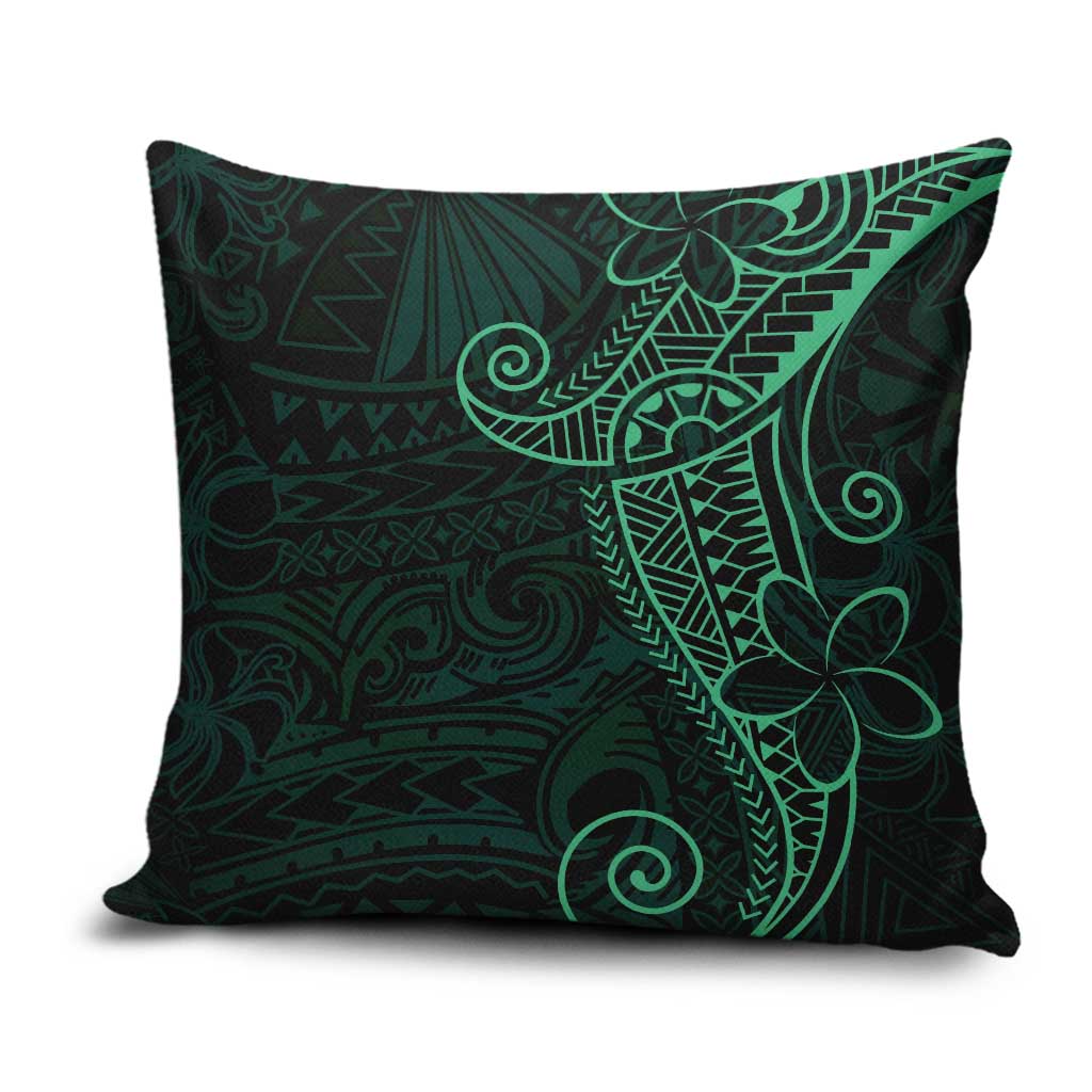 Black Green Polynesian Tribal Pillow Cover - Polynesian Pride