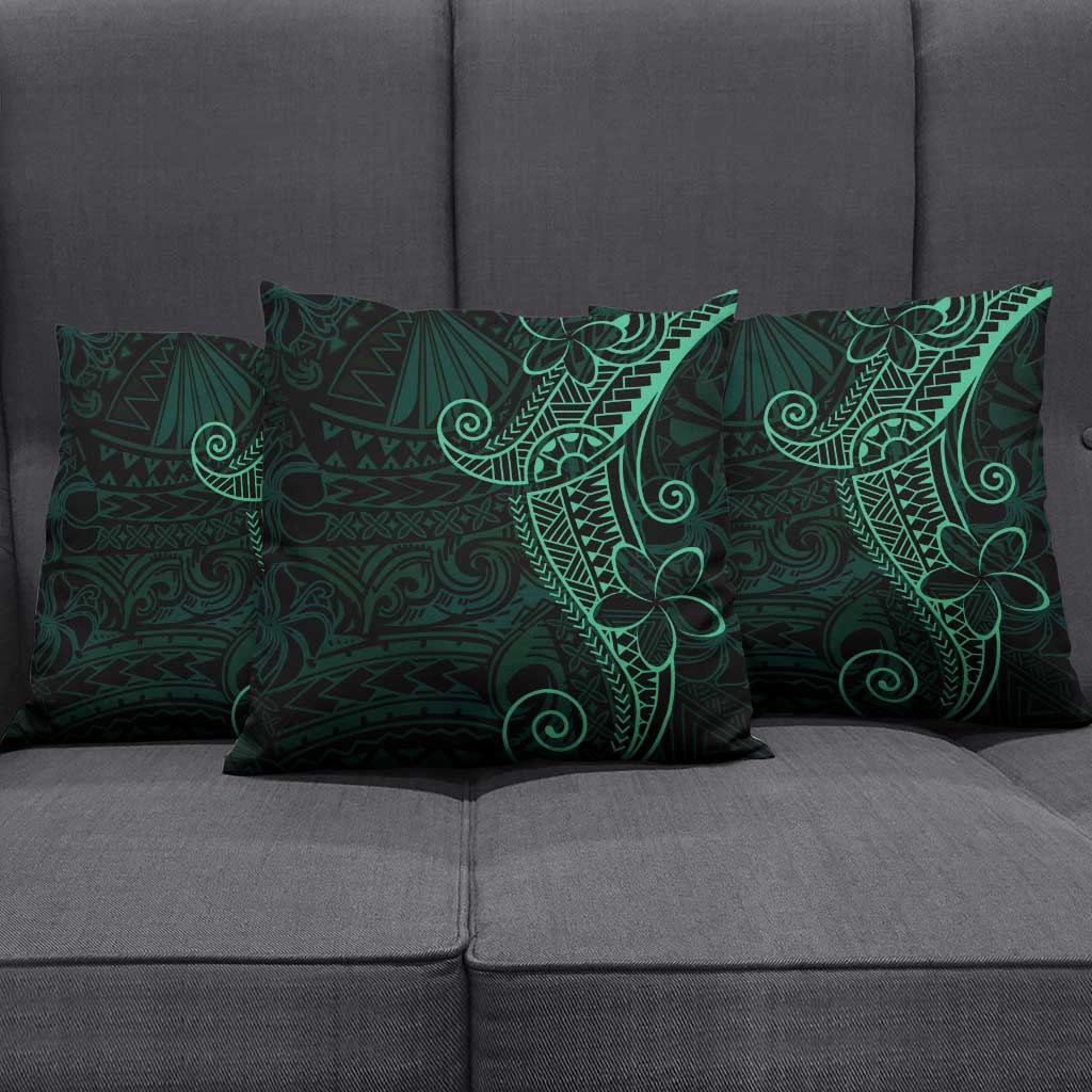 Black Green Polynesian Tribal Pillow Cover - Polynesian Pride