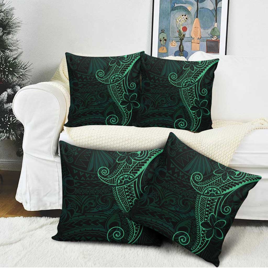 Black Green Polynesian Tribal Pillow Cover - Polynesian Pride