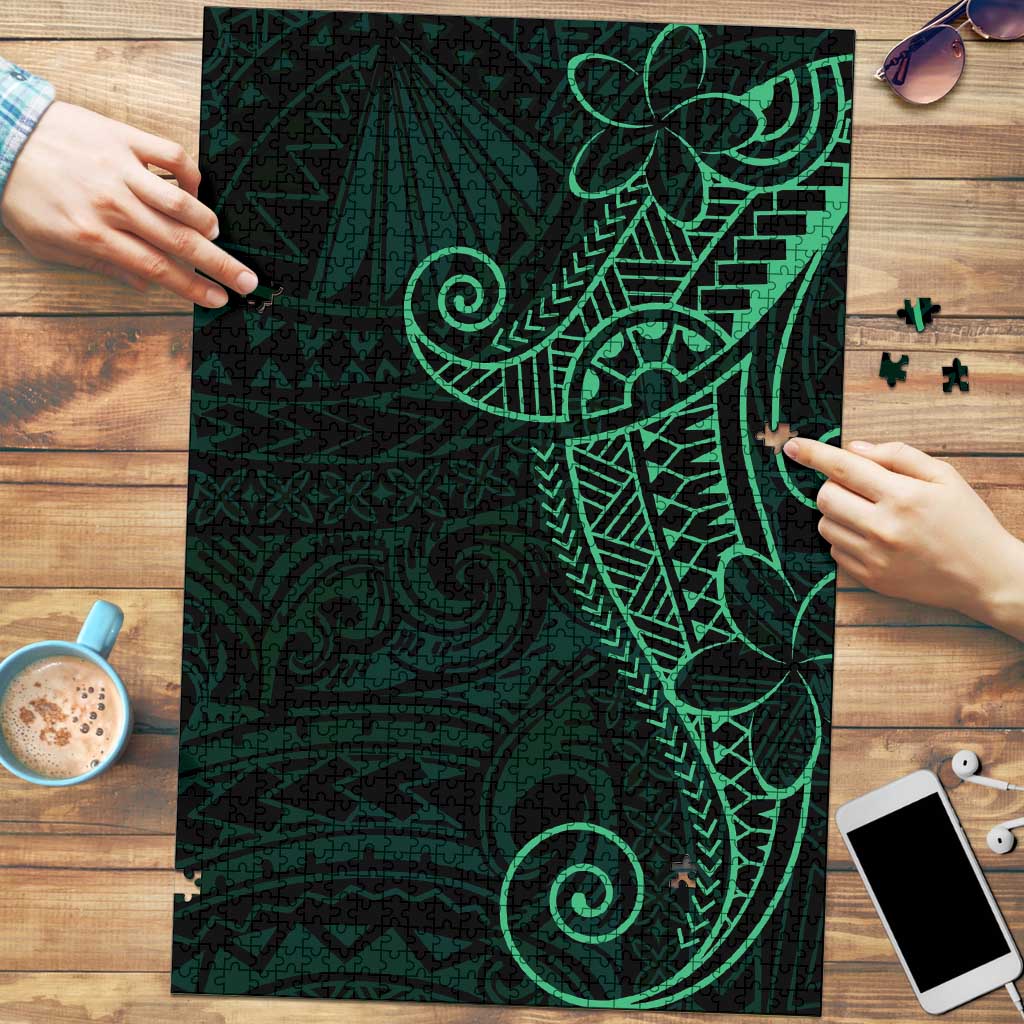 Black Green Polynesian Tribal Puzzle - Polynesian Pride