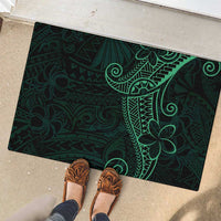 Black Green Polynesian Tribal Rubber Doormat - Polynesian Pride