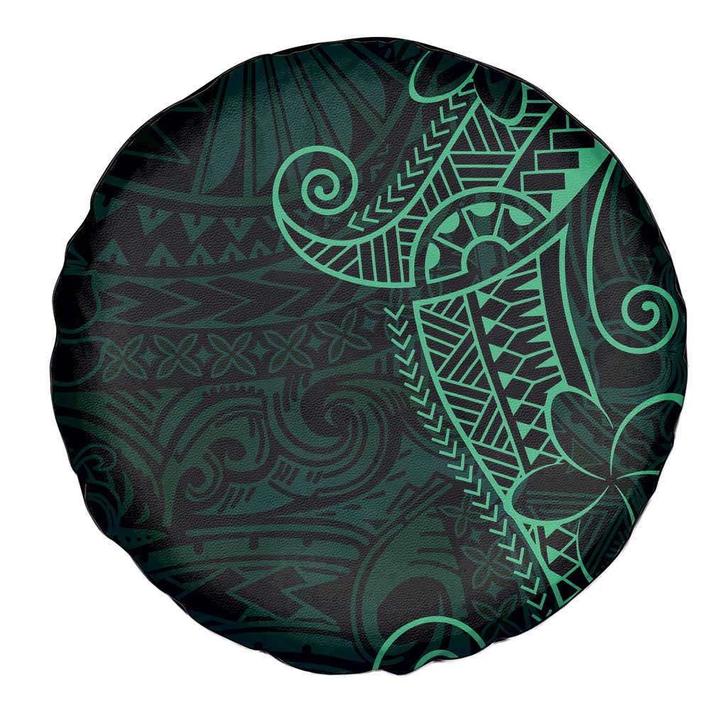 Black Green Polynesian Tribal Spare Tire Cover - Polynesian Pride