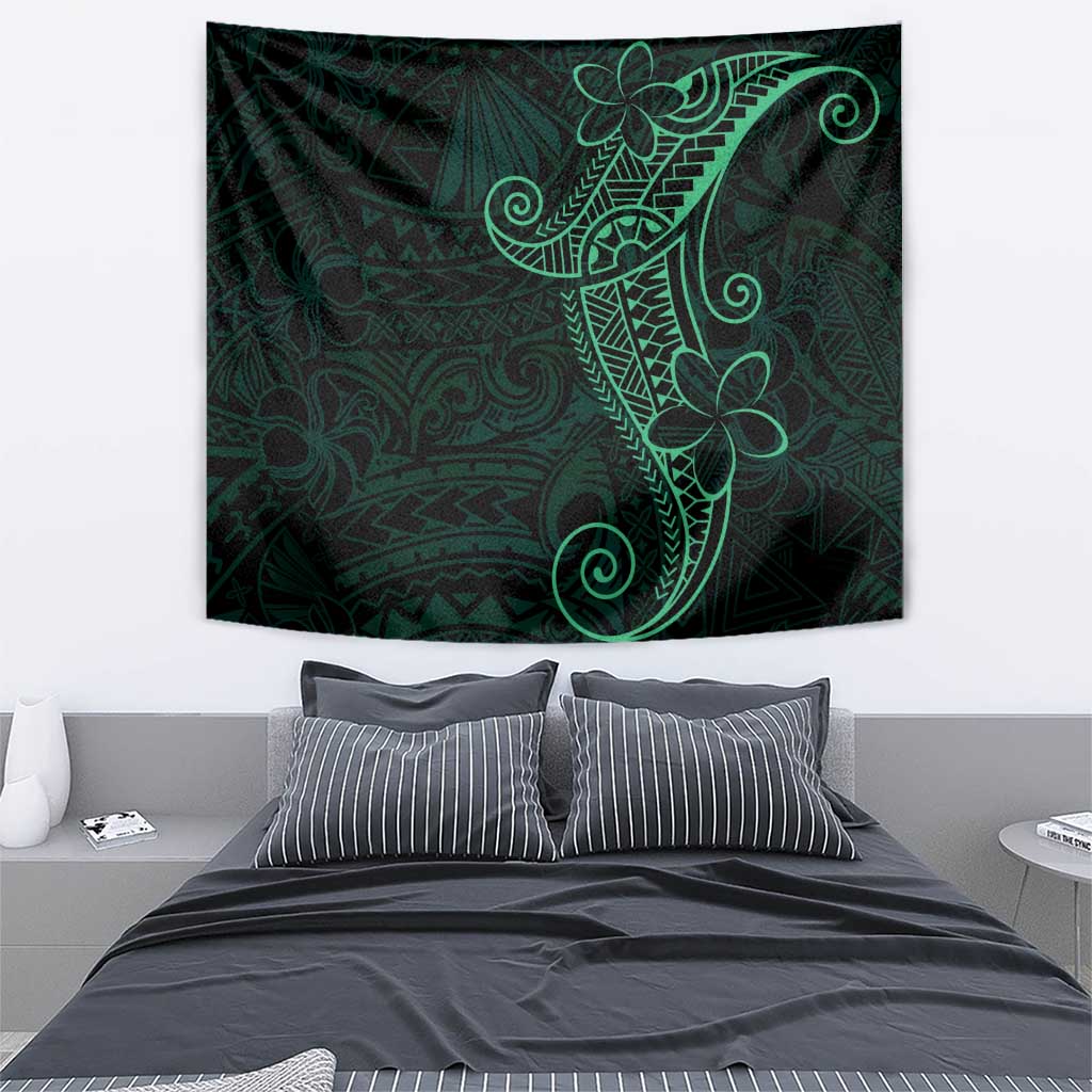Black Green Polynesian Tribal Tapestry - Polynesian Pride