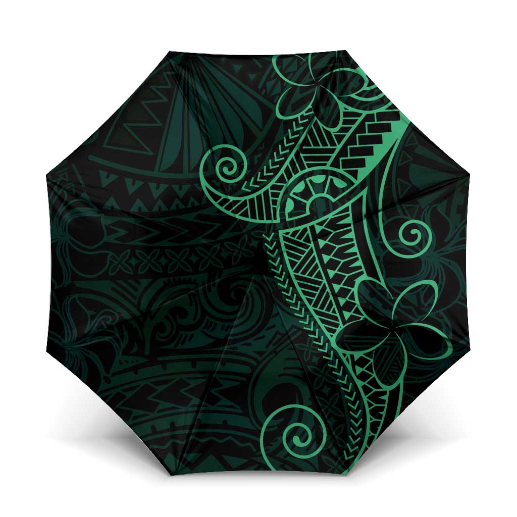 Black Green Polynesian Tribal Umbrella - Polynesian Pride