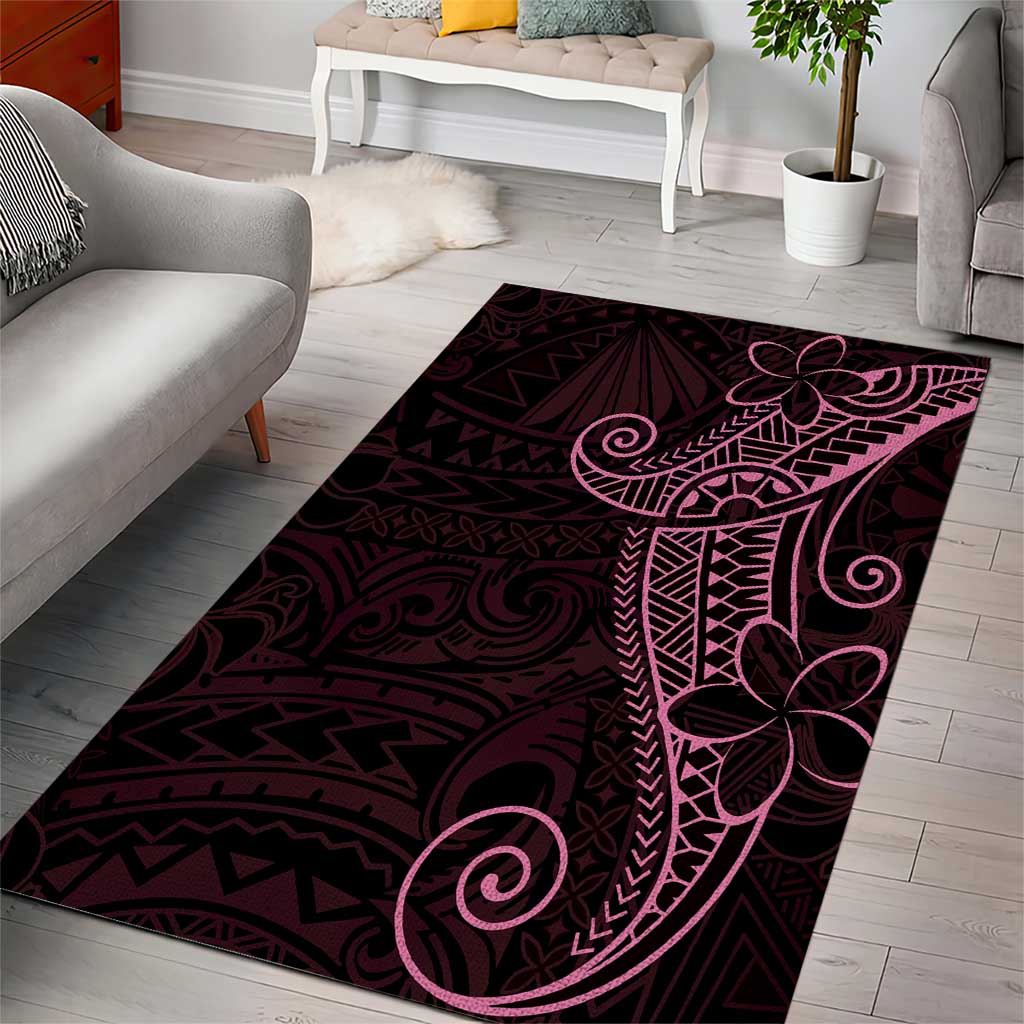 Black Pink Polynesian Tribal Area Rug - Polynesian Pride