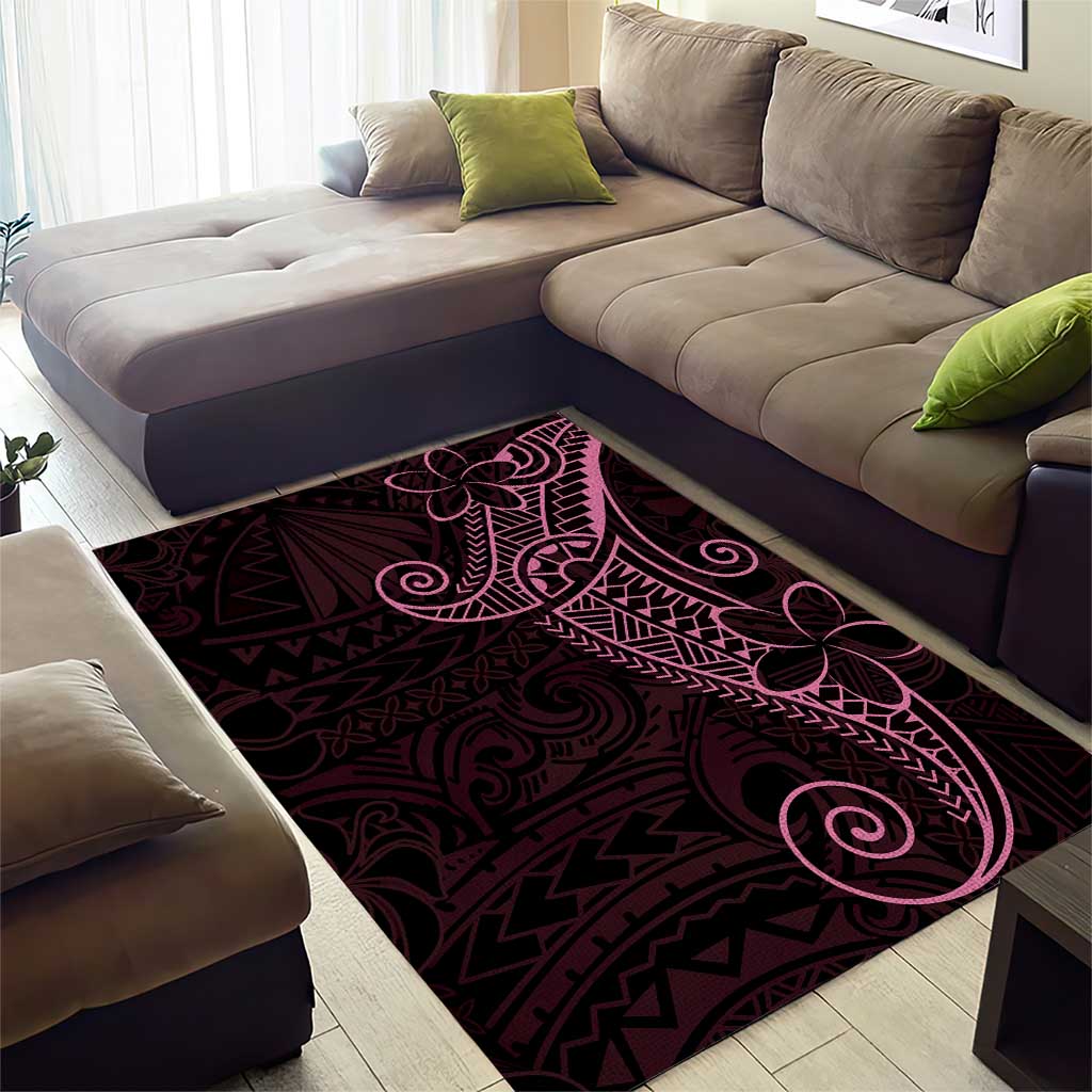 Black Pink Polynesian Tribal Area Rug - Polynesian Pride