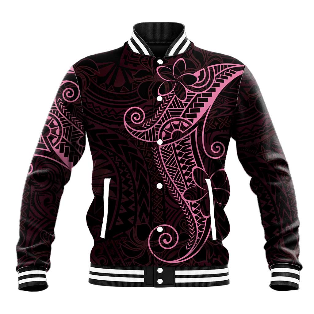 Black Pink Polynesian Tribal Baseball Jacket - Polynesian Pride