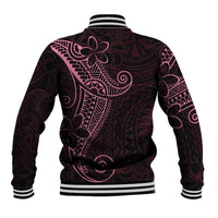 Black Pink Polynesian Tribal Baseball Jacket - Polynesian Pride