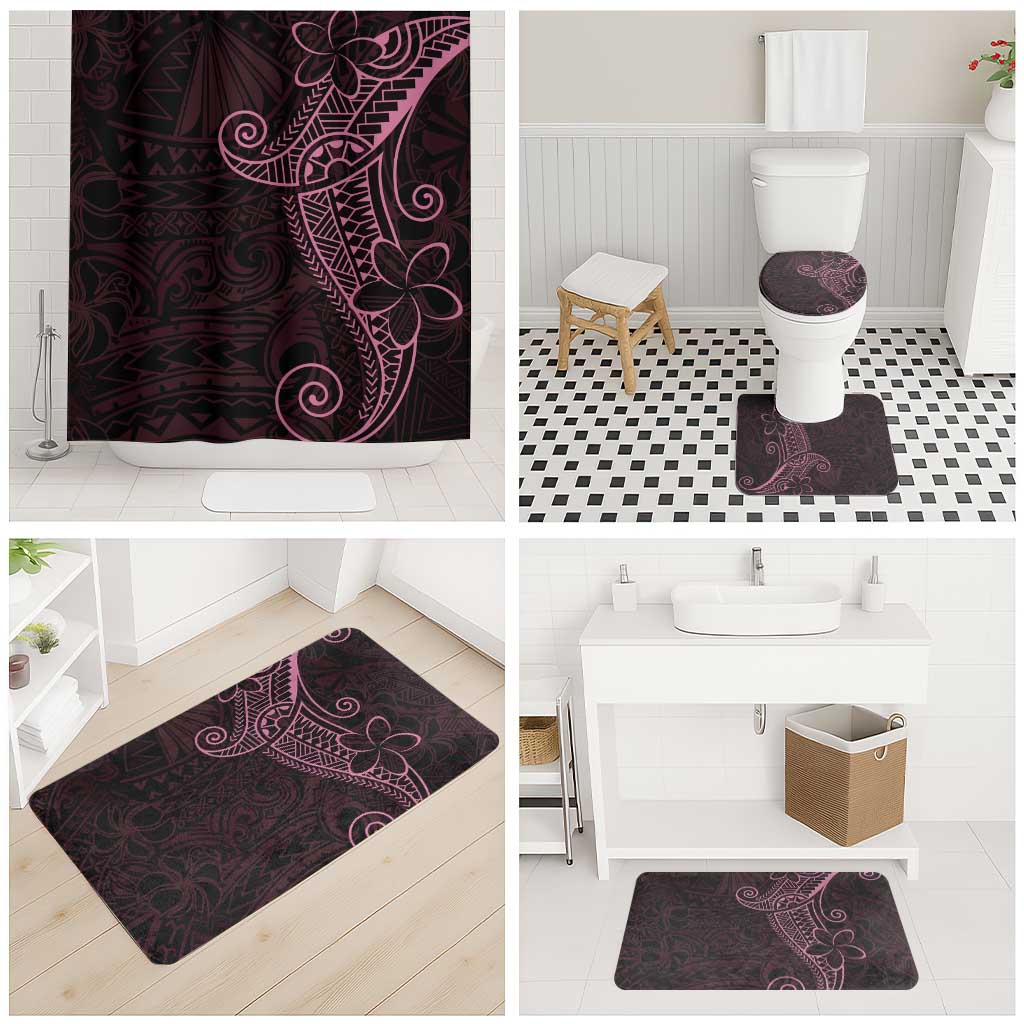 Black Pink Polynesian Tribal Bathroom Set - Polynesian Pride