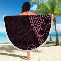 Black Pink Polynesian Tribal Beach Blanket - Polynesian Pride