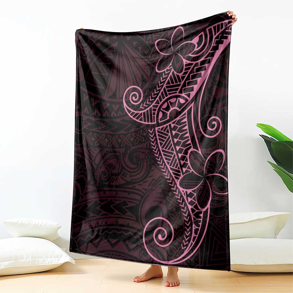Black Pink Polynesian Tribal Blanket - Polynesian Pride