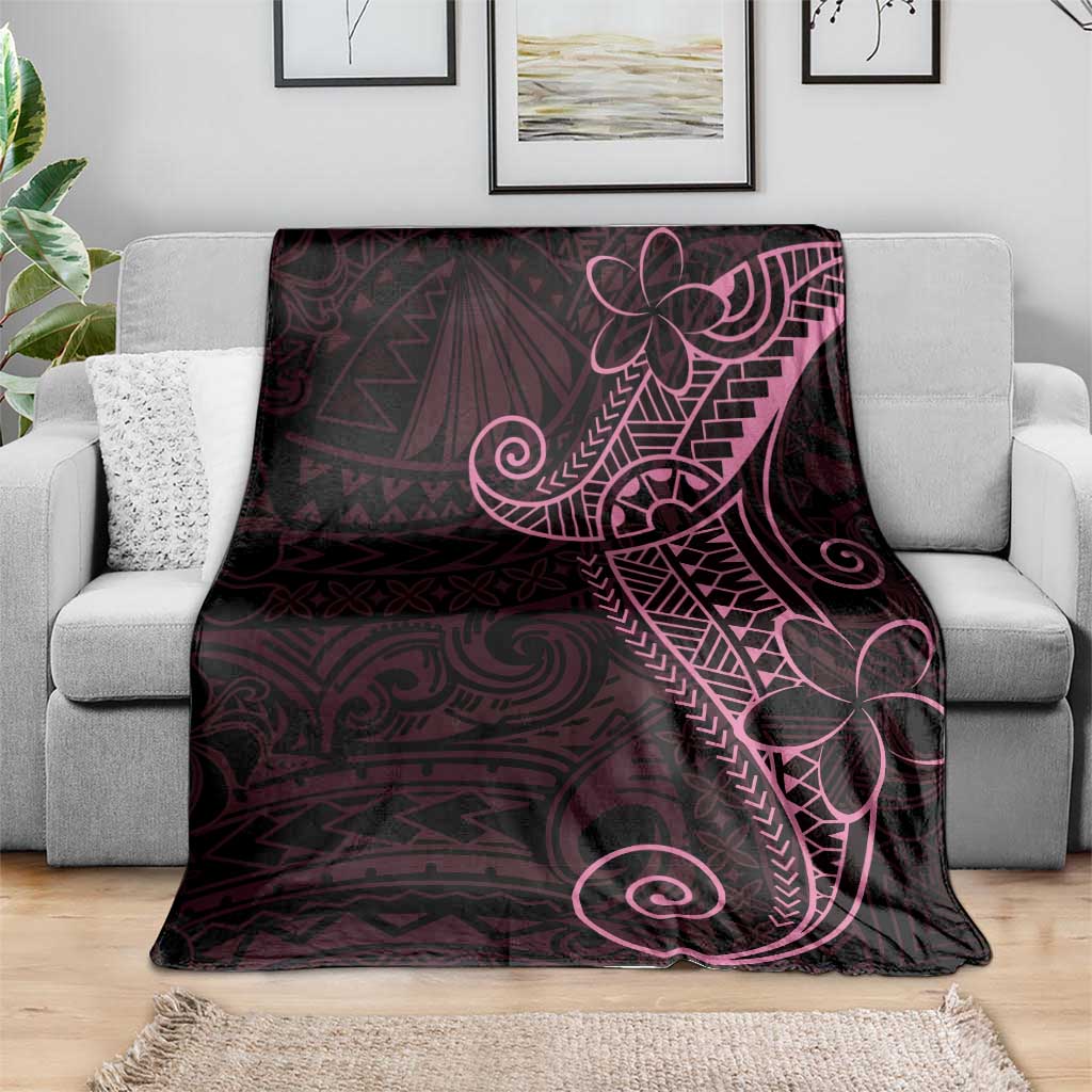 Black Pink Polynesian Tribal Blanket - Polynesian Pride