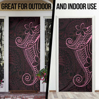 Black Pink Polynesian Tribal Door Cover - Polynesian Pride