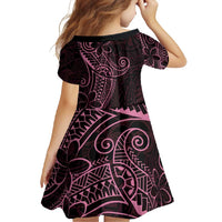 Black Pink Polynesian Tribal Family Matching Long Sleeve Bodycon Dress and Hawaiian Shirt LT9 - Polynesian Pride