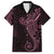Black Pink Polynesian Tribal Family Matching Long Sleeve Bodycon Dress and Hawaiian Shirt - Polynesian Pride