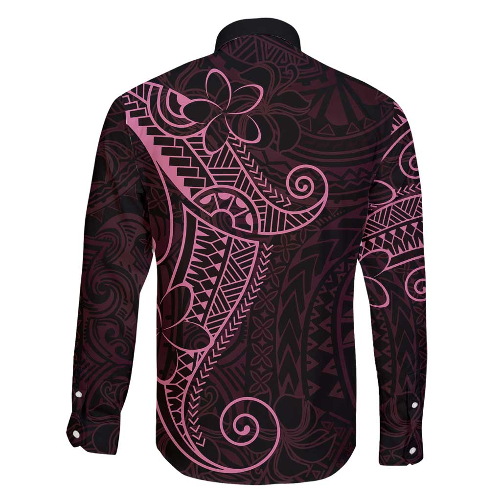 Black Pink Polynesian Tribal Family Matching Long Sleeve Bodycon Dress and Hawaiian Shirt LT9 - Polynesian Pride