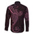Black Pink Polynesian Tribal Family Matching Long Sleeve Bodycon Dress and Hawaiian Shirt - Polynesian Pride