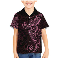 Black Pink Polynesian Tribal Family Matching Mermaid Dress and Hawaiian Shirt LT9 Son's Shirt Pink - Polynesian Pride