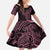 Black Pink Polynesian Tribal Family Matching Short Sleeve Bodycon Dress and Hawaiian Shirt - Polynesian Pride
