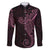 Black Pink Polynesian Tribal Family Matching Short Sleeve Bodycon Dress and Hawaiian Shirt - Polynesian Pride