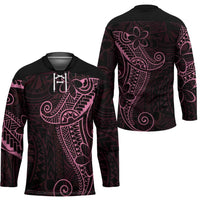 Black Pink Polynesian Tribal Hockey Jersey - Polynesian Pride