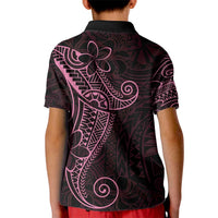 Black Pink Polynesian Tribal Kid Polo Shirt - Polynesian Pride