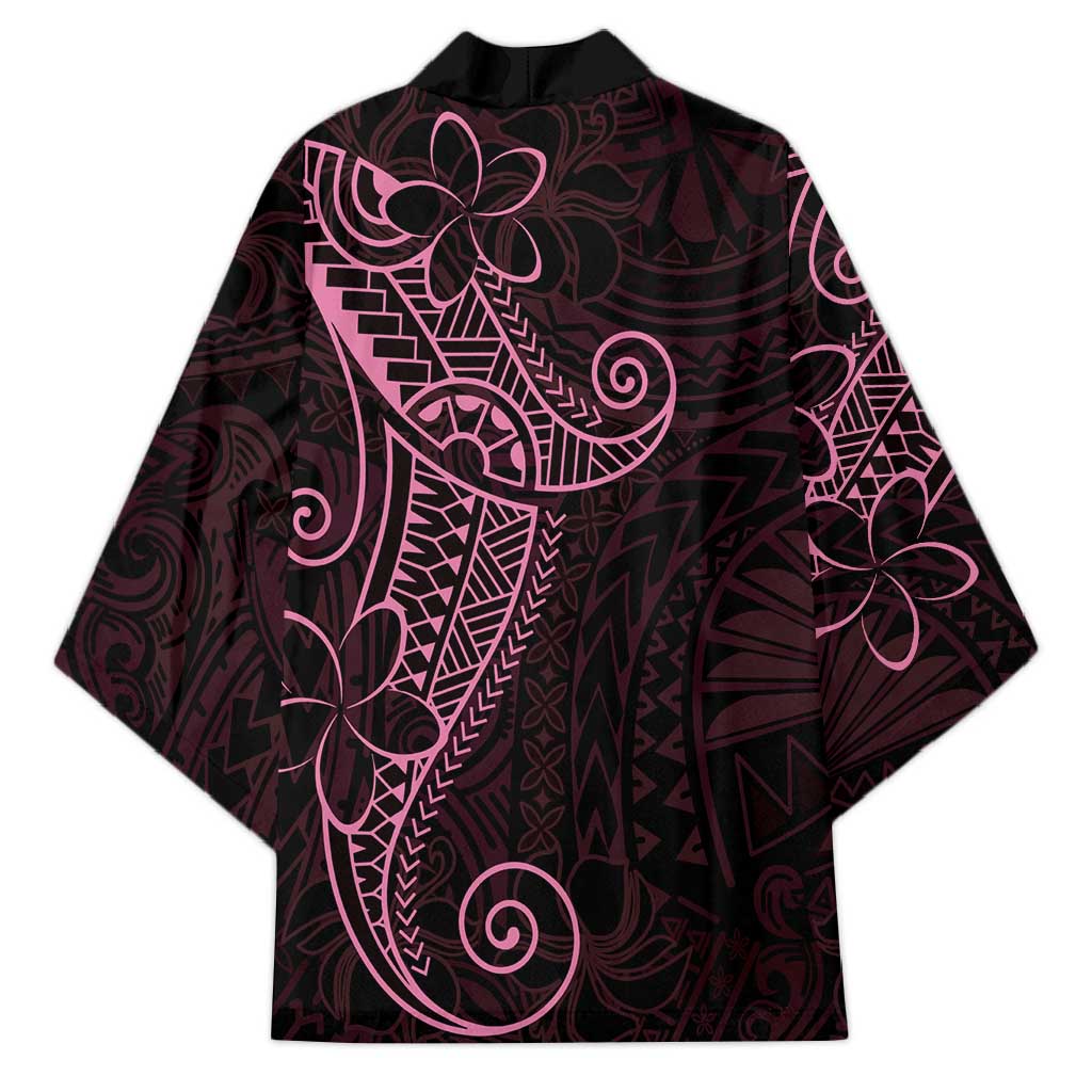 Black Pink Polynesian Tribal Kimono - Polynesian Pride