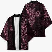 Black Pink Polynesian Tribal Kimono - Polynesian Pride