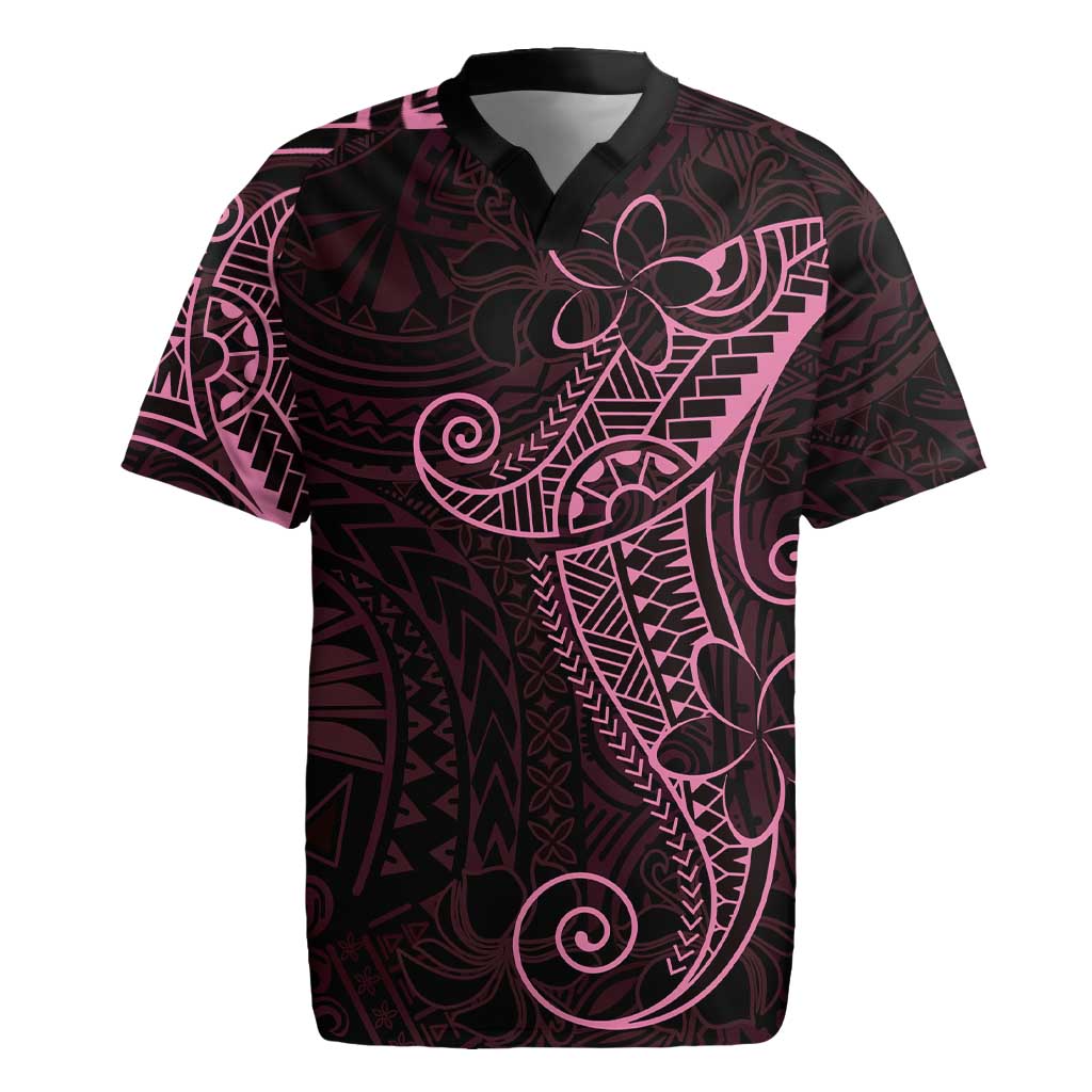 Black Pink Polynesian Tribal Rugby Jersey LT9 Pink - Polynesian Pride