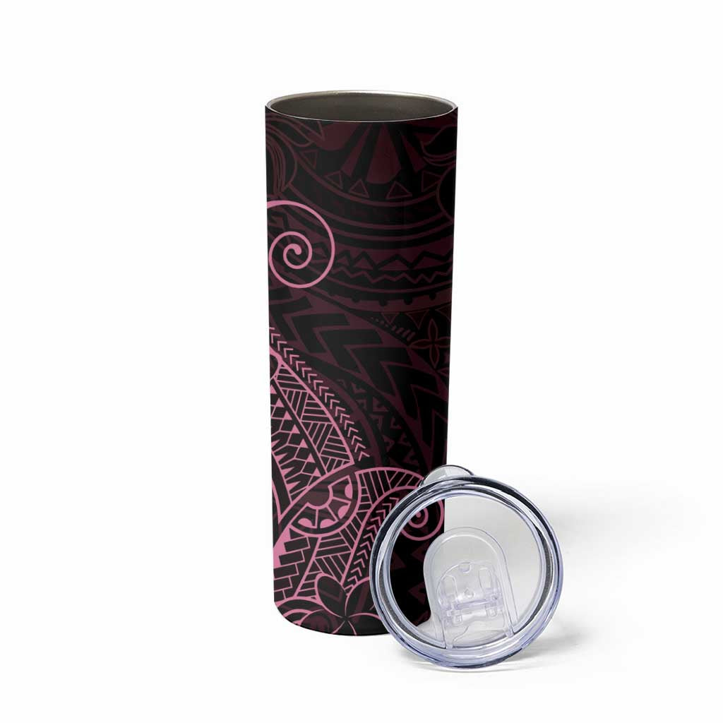 Black Pink Polynesian Tribal Skinny Tumbler - Polynesian Pride