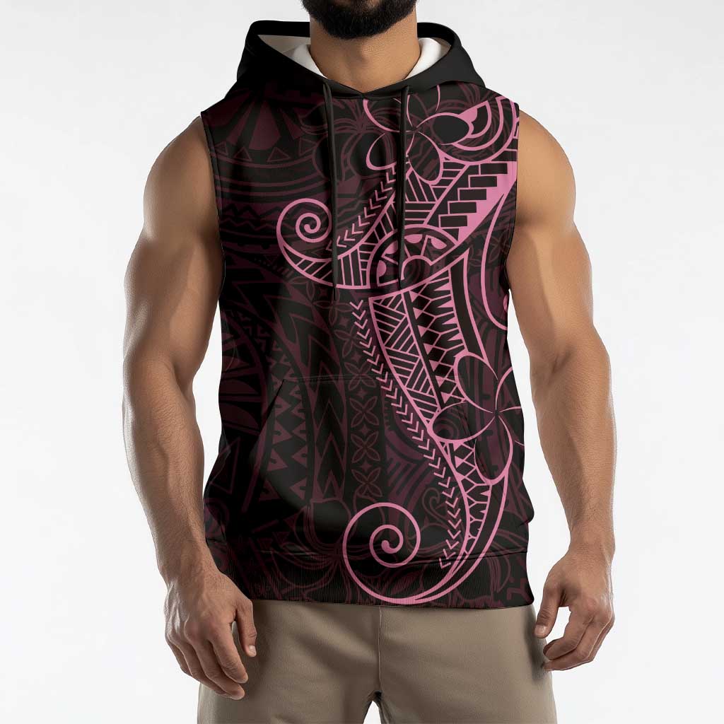 Black Pink Polynesian Tribal Sleeveless Hoodie - Polynesian Pride