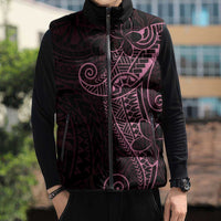 Black Pink Polynesian Tribal Sleeveless Puffer Jacket - Polynesian Pride