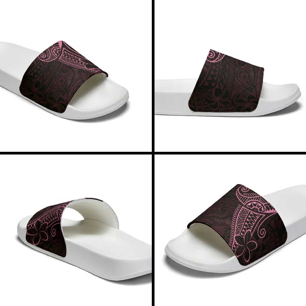 Black Pink Polynesian Tribal Slide Sandals - Polynesian Pride