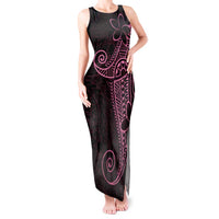 Black Pink Polynesian Tribal Tank Maxi Dress - Polynesian Pride