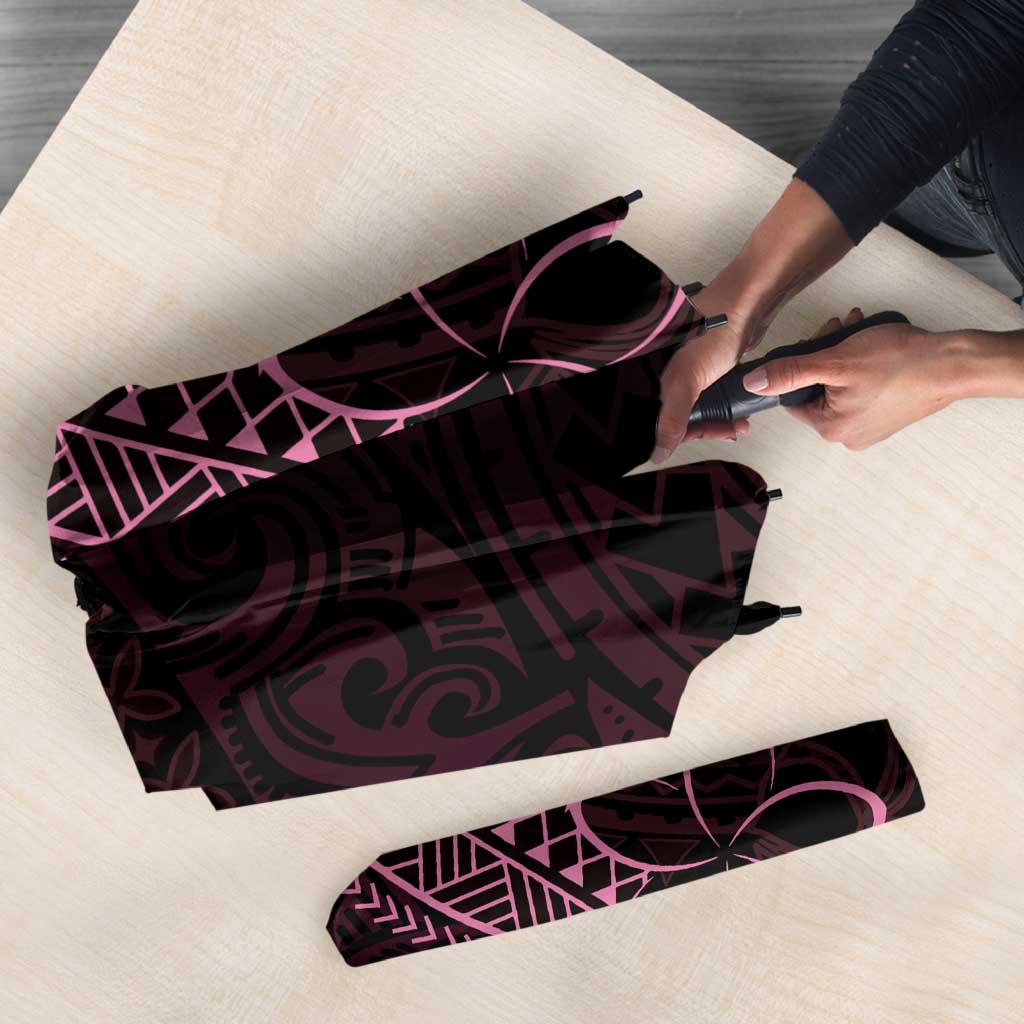 Black Pink Polynesian Tribal Umbrella - Polynesian Pride