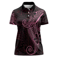 Black Pink Polynesian Tribal Women Polo Shirt - Polynesian Pride