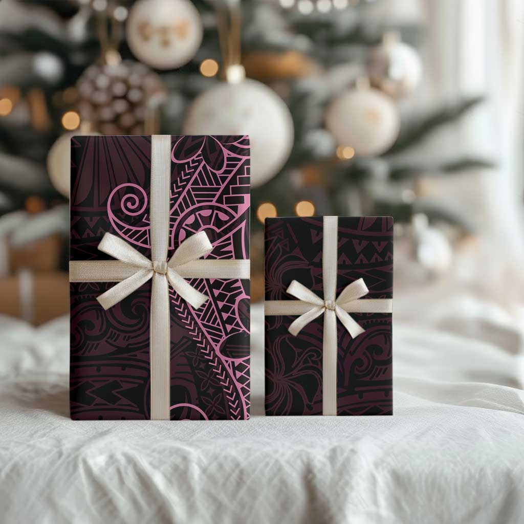 Black Pink Polynesian Tribal Wrapping Paper - Polynesian Pride