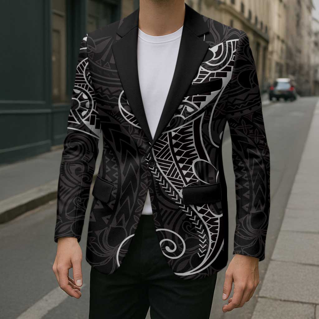 Black White Polynesian Tribal Blazer - Polynesian Pride