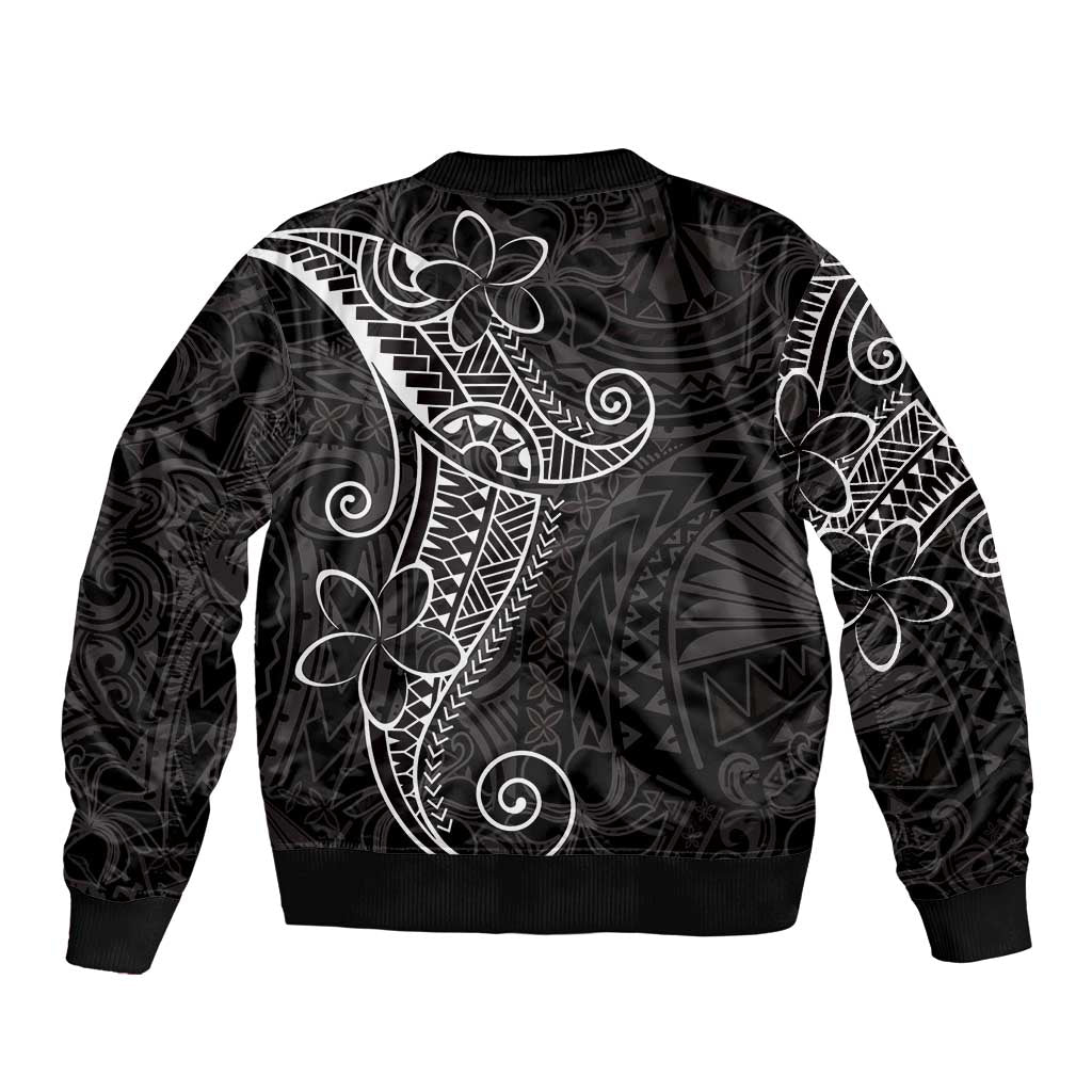 Black White Polynesian Tribal Bomber Jacket - Polynesian Pride