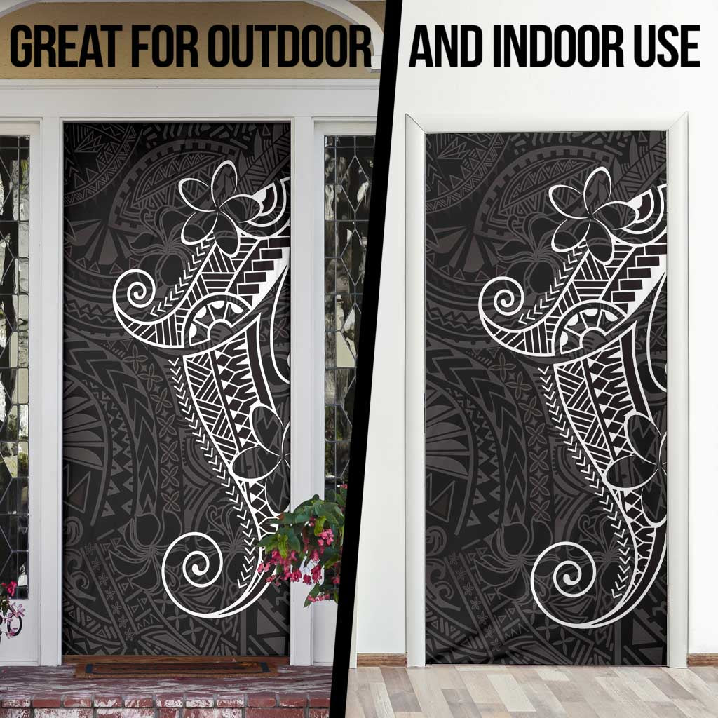 Black White Polynesian Tribal Door Cover - Polynesian Pride