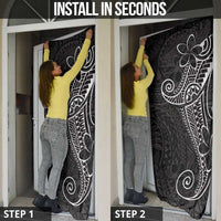 Black White Polynesian Tribal Door Cover - Polynesian Pride