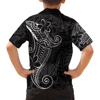Black White Polynesian Tribal Family Matching Long Sleeve Bodycon Dress and Hawaiian Shirt LT9 - Polynesian Pride