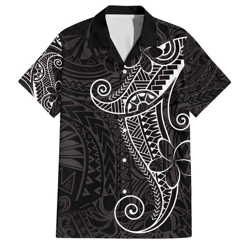 Black White Polynesian Tribal Family Matching Long Sleeve Bodycon Dress and Hawaiian Shirt LT9 Dad's Shirt - Short Sleeve White - Polynesian Pride